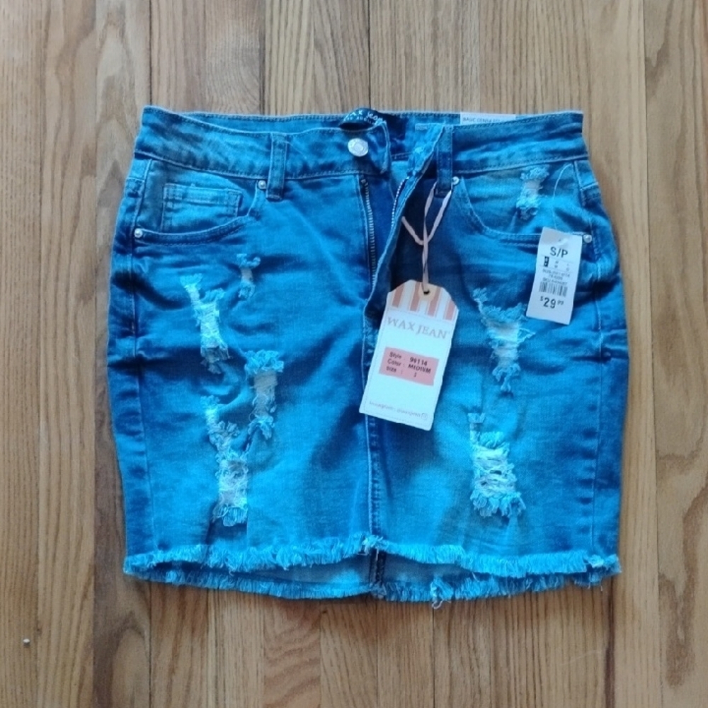 Wax Jean Blue Mini Pencil Skirt Casual